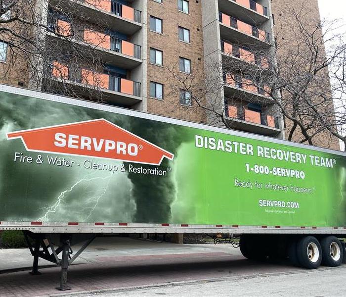 SERVPRO truck in front of a commercial property